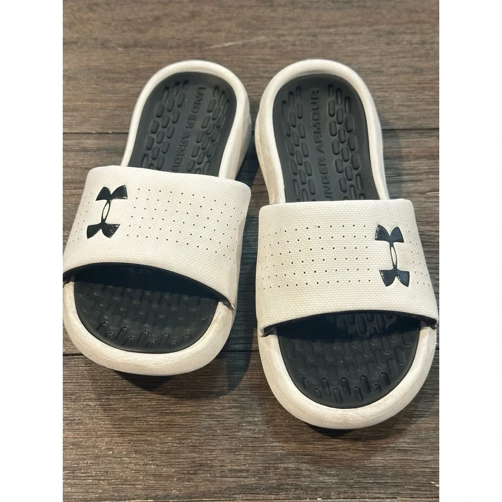 Youth Under Armour Slides Sandals White Sz 5Y sports summer outside